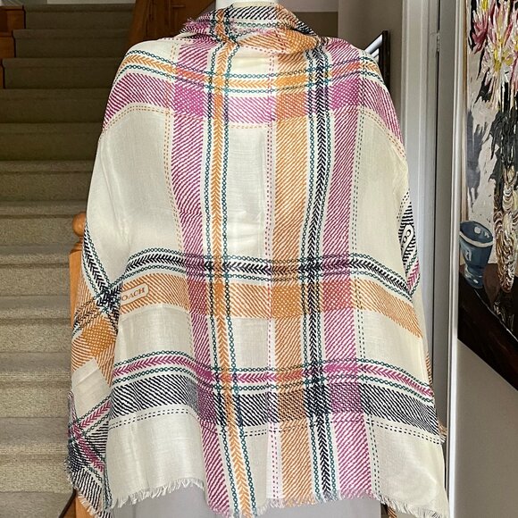 Coach Scarf with Plaid pattern - wool/silk blend - Authentic - Picture 3 of 10